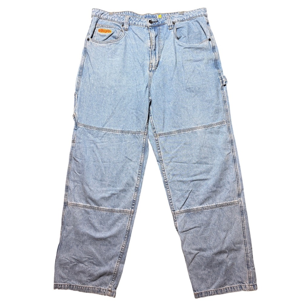 Empyre Skate Jeans Men 36 Light Blue Loose Fit Double Knee Carpenter Y2K